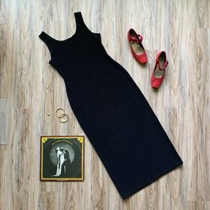 JOSEPH RIBKOFF Black Stretch Tank Maxi Dress Bodycon Women's Size 10